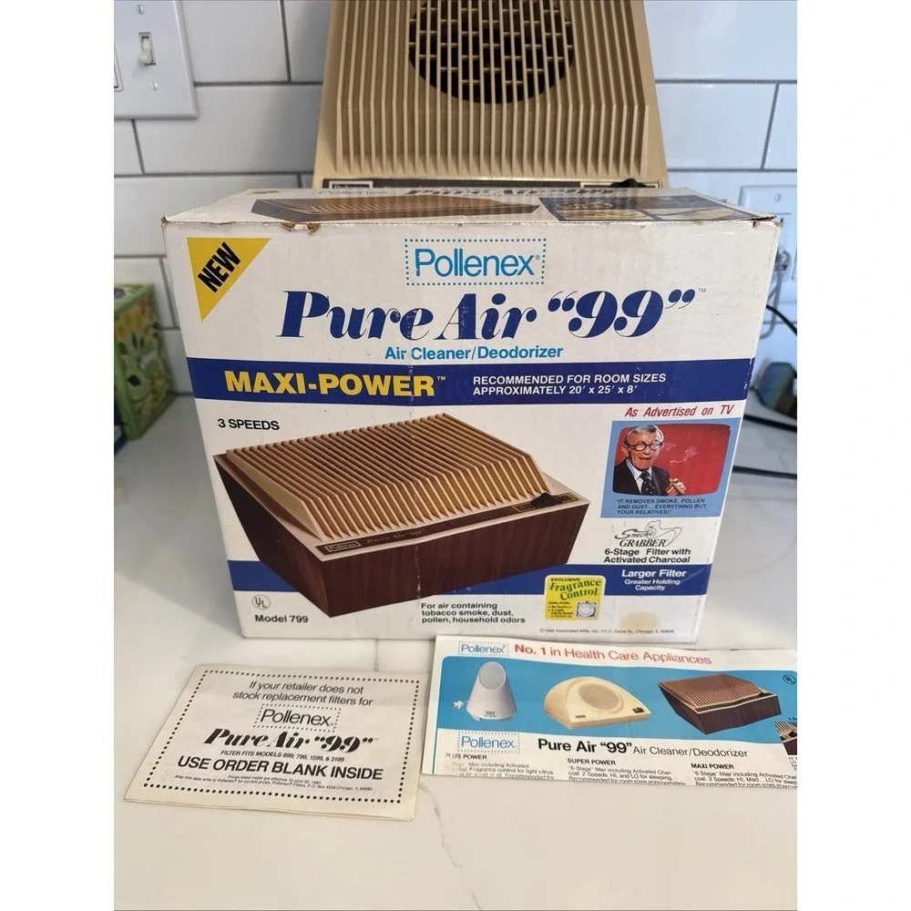 Vintage‎ Pollenex Maxi Power Pure Air 99 Air Cleaner/Deodorizer 799 George Burns